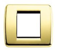 Vimar 17093.32 IDEA Placca Rondò 1 modulo o 2 moduli ridotti, metallo pressofuso, 9.1x8x0.9 cm, oro lucido