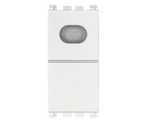 VIMAR 19068.B ARKÉ Pulsante 1P NO 10 A 250 V~ con spia per unità di segnalazione, diffusore neutro, bianco
