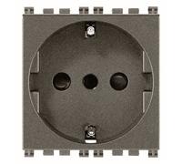 Vimar 19209.M Plastica Arkè Metal Presa, 2P+T, P30, 16A, 45mm x 49mm x 39mm