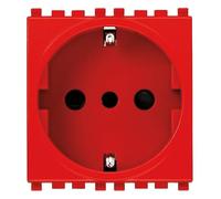 VIMAR 19209.R ARKÉ Presa SICURY 2P+T 16 A 250 V~ standard italiano tipo P30 (contatti di terra laterali e centrale), rosso - 2 moduli
