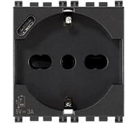 VIMAR Presa 2P+T 16A universale + USB C grigio - 19210.USB