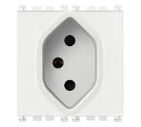 VIMAR 19226.B ARKÉ Presa 2 moduli con sistema SICURY 2P+T 10 A 250 V~, standard svizzero tipo 13, bianco