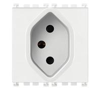 VIMAR 19226.B ARKÉ Presa 2 moduli con sistema SICURY 2P+T 10 A 250 V~, standard svizzero tipo 13, bianco