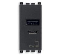 Vimar 19292.AC.15 Arké Alimentatore USB 15 W 3 A 5 V per dispositivi elettronic