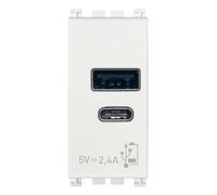 Alimentatore USB A+C 5V 2,4A 1M bianco VIMAR ARKE' BIANCA 19292.AC.B
