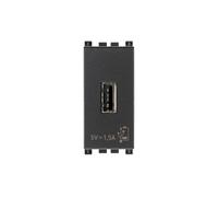 Unità alimentazione Vimar Arke USB 5V 1,5A 1 modulo grigio scuro 19292