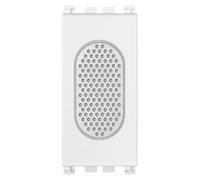 Vimar 19370.SR.B Arké Suoneria/ronzatore, funzione settabile staccando e ruotando il coperchio di 180°, alimentazione 12 V~ (SELV) 50-60 Hz, bianco