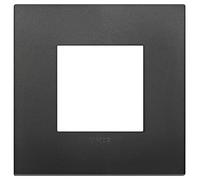 Placca Classic 2M nero scatola rotonda Vimar Arkè 19642.71