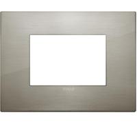 Vimar 19653.08 Arké Placca Classic 3 moduli, Acciaio spazzolato 3M NUOVA