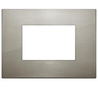 Vimar Placca Arké Classic 3 moduli 19653.08 metallo acciaio spazzolato 12,2 x 9 x 0,86 cm