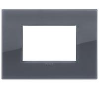 Vimar 19653.61 ARKÉ Placca Classic 3 moduli, in tecnopolimero, dimensioni 12.2 x 9 x 0.91 cm, colore Reflex grigio fumé