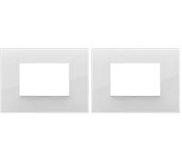 VIMAR 19653.66 ARKÉ Placca Classic, 3 moduli, tecnopolimero, dimensioni 12.2 x 9 x 0.91 cm, Reflex ghiaccio (Confezione da 2)