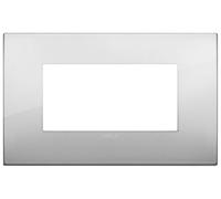 VIMAR 19654.03 ARKÉ | Placca Classic 4 moduli, metallo, dimensioni 14.45 x 9 x 0.86 cm, colore argento lucido