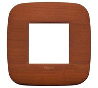 Vimar 19672.52 Arké placca Round 2 moduli, 9.45x9.45x0.86cm, legno ciliegio