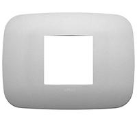 VIMAR 19682.23 ARKÉ Placca Round 2 moduli centrali, metallo, dimensioni 12.2 x 9 x 0.82 cm, argento matt