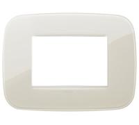 VIMAR 19683.67 ARKÉ Placca Round 3 moduli, tecnopolimero, dimensione 12.2 x 9 x 0.91 cm, colore Reflex avorio