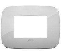 Vimar 19683.89 Arké placca Round 3 moduli, 12.2x9x0.85cm, silver