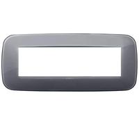 Vimar 19687.61 Arké placca Round 7 moduli, 21x9x0.85cm, Reflex grigio fumè