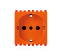 Vimar 20209.A Eikon Presa SICURY 2P+T 16 A 250 V~ standard italiano tipo P30 (contatti di terra laterali e centrale), arancione - 2 moduli