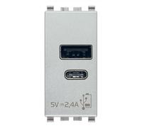VIMAR 20292.AC.N Alimentatore USB A+C 5V 2,4A 1M Next