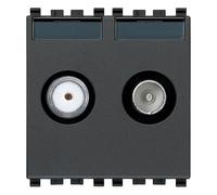 Vimar 20302.01 Eikon presa TV-RD-SAT diretta 2 uscite, 2 moduli, grigio