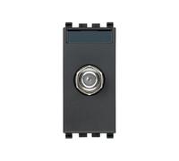 Presa coassiale tipo F femmina grigio compatibile tipo Vimar Eikon 20318