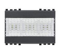Vimar 20384 Eikon Lampada d'emergenza con LED ad alta efficienza, tre batterie ricaricabili sostituibili ministilo AAA 1,2 V, autonomia 1 ora, 3 moduli