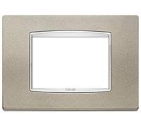 Vimar Serie Eikon - Placca Classica 3 Moduli Bright Eikon titanio opaco