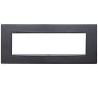 Vimar Placca Eikon 20657.15 7 moduli metallo verniciato Bright cornice grigia antracite matt