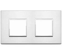 VIMAR - 21643.01 Placca 4M (2+2)int71 alluminio brillante