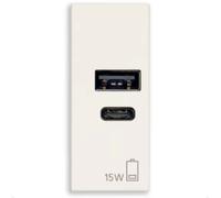 Alimentatore USB Vimar Linea A+C 5V 15W 3A Bianco 30292.AC15B