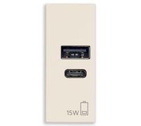 Alimentatore USB A+C 5V 15W canapa serie Linea vimar 30292.AC15C