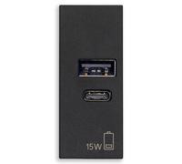 Vimar 30292.AC15G Linea Alimentatore USB 15 W 3 A 5 V per dispositivi elettronic