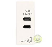 Alimentatore USB C+C 5V 3A bianco serie Linea Vimar 30292.CCB