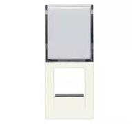 Vimar 30339.CB LINEA Adattatore con portello antipolvere per connettori Keystone, 2.23 x 5.28 x 1.43 cm, Bianco