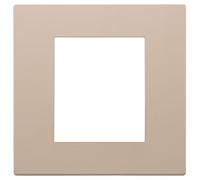 Vimar 30642.21 LINEA Placca 2 moduli in tecnopolimero verniciato, dimensioni 9 x 8.8 x 0.79 cm, argilla