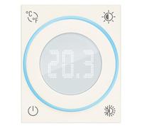 Vimar 30810.B Termostato Smart a rotella, Linea, uscita a relè, ingresso per sensore temperatura esterna, modalità ON/OFF e PID, retroilluminazione con regolazione intensità, bianco, 2 m