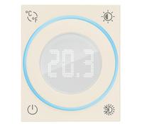 Vimar 30810.C Termostato Smart a rotella, Linea, uscita a relé, ingresso per sensore temperatura esterna, modalità ON/OFF e PID, retroilluminazione con regolazione intensità, canapa, 2 m