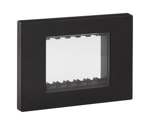 Vimar 30943.02 Calotta da parete IP55, 3 moduli Linea, con viti, per scatole da incasso 3 moduli, nero