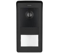 Vimar 42925.P Targa audiovideo per videocitofono vivavoce a colori LCD 7" con cornice parapioggia, 1 pulsante, installazione a parete, nero