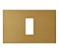Vimar 08635.BR Placca 1 modulo standard, alluminio anodizzato, per scatole da incasso rettangolari unificate 3 moduli, fissaggio a scatto, bronzo. Per supporto 08531
