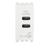 Alimentatore USB C+C 15W 3A 5V 1M bianco - VIW 19292.CC.B