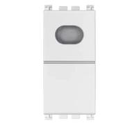 VIMAR 19068.B ARKÉ Pulsante 1P NO 10 A 250 V~ con spia per unità di segnalazione, diffusore neutro, bianco