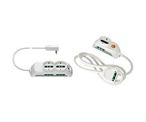 VIMAR C.B FP00520.CB Mobile Multipla 2 Presa Universale, 4P17/11 e Spb17, Bianco & FP00511.C.B multipla universale con interruttore luminoso, 2 biprese, 1 Presa universale