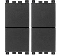 Vimar Due Pulsanti Indipendenti Nocon No 10A, Grigio (Confezione da 2)