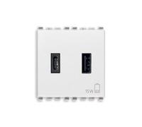 Vimar Eikon 20295.AC.B Presa USB per dispositivi elettronici A+C 5 V, 3 A, 2 m, Bianco