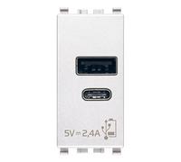 VIMAR EIKON ALIMENTATORE USB A+C 5V 2,4A 1 MODULO COLORE BIANCO 20292.AC.B