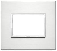 VIMAR EIKON EVO 21653.01 PLACCA ALLUMINIO ANODIZZATO BRILLANTE 3 POSTI SQUADRATA