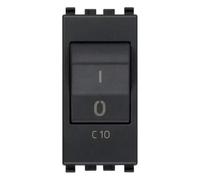 VIMAR EIKON - INTERRUTTORE AUTOMATICO MAGNETOTERMICO 1P+N C 10, 120-230V GRIGIO