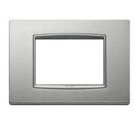 VIMAR EIKON NEXT PLACCA CLASSIC METALLO 3 POSTI COLORE ARGENTO MATT 20653.N13